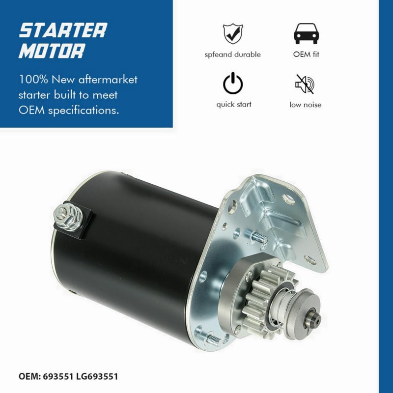 TOPSCOPE Starter Motor Compatible with 1999-2006 Cub Cadet 1998-2010 John Deere 2002-2011 Sabo 2000-2005 Scotts 1999-2010 Toro Replace # 593934 693551 LG693551 BS693551 - Image 2